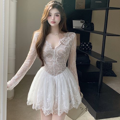 chinese dress ladies Cheongsam dress, Chinese Vintage dress, Asian style lace dress, Modern –  lijingshop main image 1