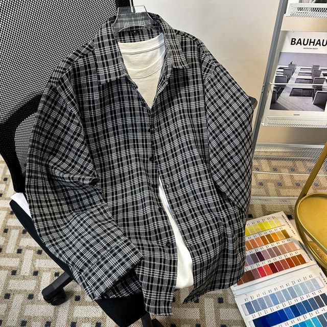 Plummie-Plaid Button-Up Shirt