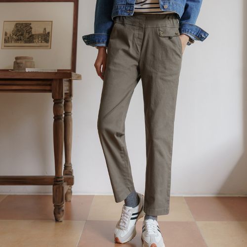 JUSTONE - Flap-Front Tapered Pants | YesStyle