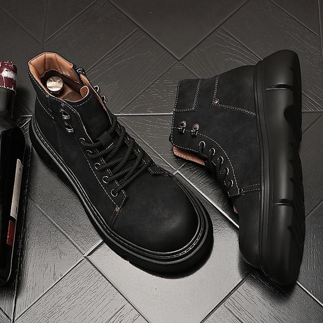 Mr Ozera-Lace-Up Platform Short Boots
