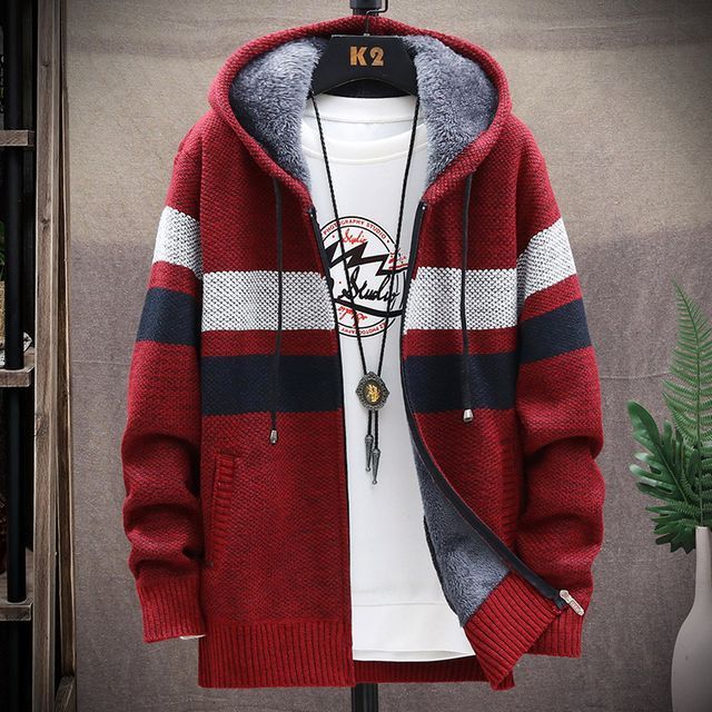 Bay Go Mall-Contrast Color Hooded Zip-Up Jacket