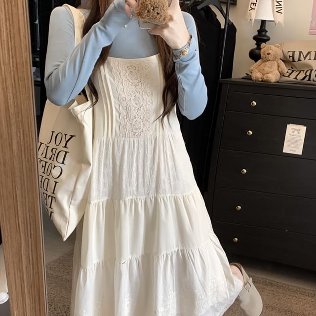 spaghetti strap t shirt dress Homenesgenics T Shirt Dresses Women Women's Bohemian Spaghetti Strap Smocked Tiered Long Beach Sun Dresses Sleeveless Solid Maxi Dress, Size: Medium,
