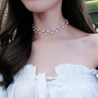 Pop Lop-Faux Pearl Choker