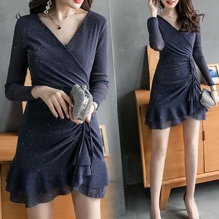 glitter ruffle dress