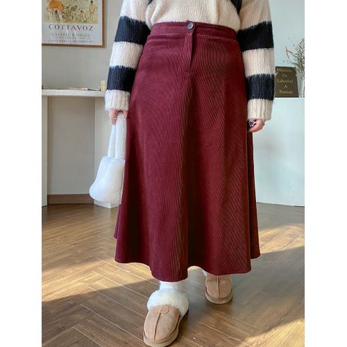 Plus size outlet long corduroy skirt