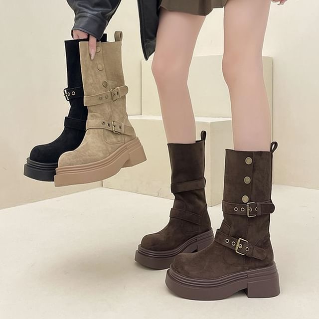 Anjay-Faux Suede Platform Snow Boots