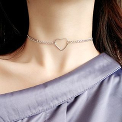 Bling Thing - Metal Chain Heart Choker Bling Thing - Metal Chain Heart Choker
