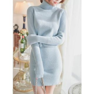 turtleneck knit dress