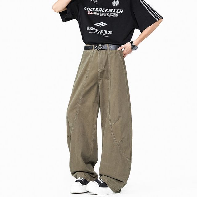 VEAZ-High Waist Plain Wide Leg Pants