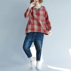 Clover Dream - 長袖格子上衣 Clover Dream - 長袖格子上衣