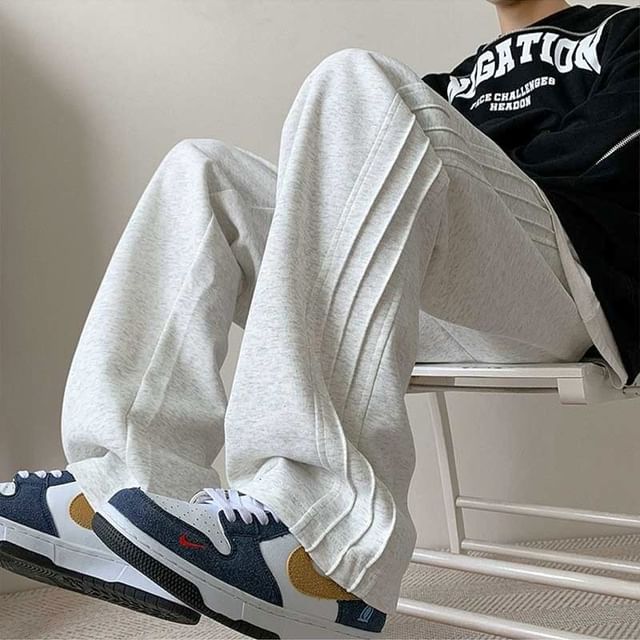 Urtishia-Drawstring Waist Wide Leg Sweatpants