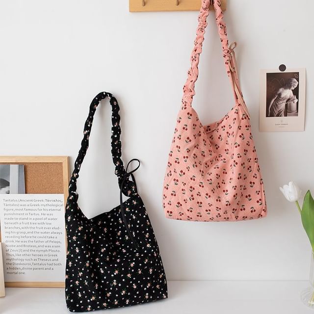 Billy Bag London Mini Sac Bandoulière En Corduroy Imprimé Floral - Tan - Occasion Très Bon état