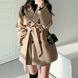 darkroesin Double Breasted Plain Trench Coat Sale