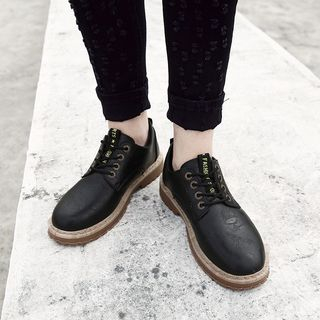 faux leather oxfords
