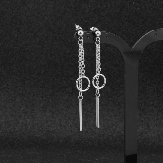 Juanitro-Bar Hoop Drop Earring Ear Stud Clip-On Earring