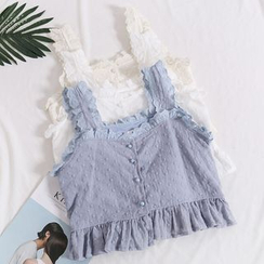 Lemongrass - Eyelet Lace Crop Top Lemongrass - Eyelet Lace Crop Top