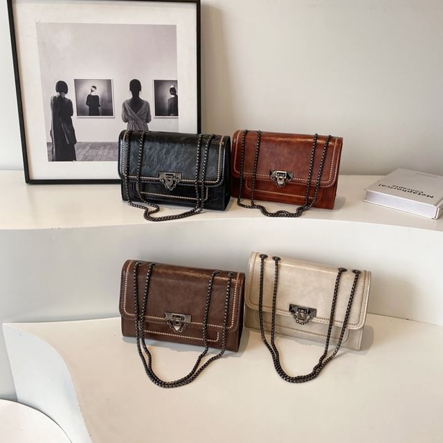 Mulgam-Faux Leather Flap Shoulder Bag