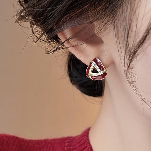 True Glam-Triangle Glaze Rhinestone Stud Earring