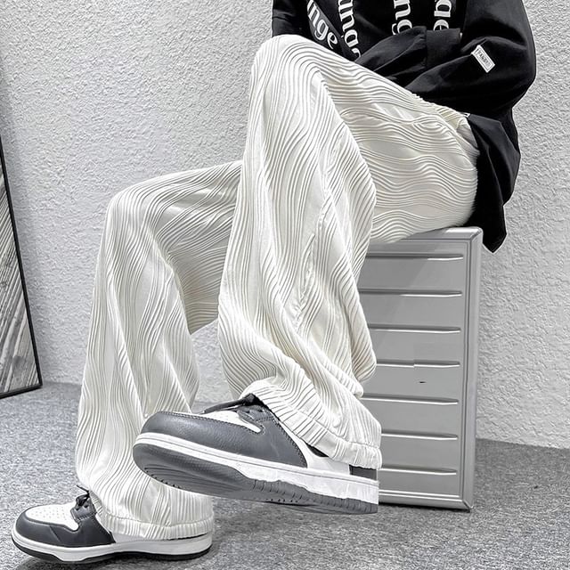 Myanderthal-Mid Rise Plain Wide Leg Pants