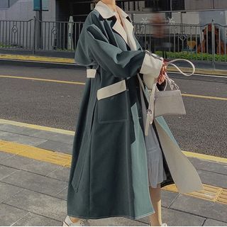 Two tone layered trench coat 全品送料0円 メンズ