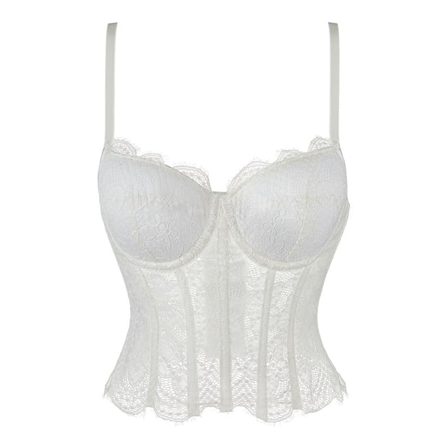 Lady Citrus-Plain Lace Bustier Top