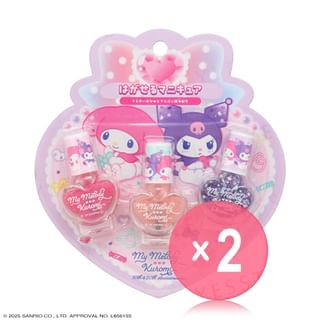 SHOBIDO - Sanrio My Melody & Kuromi Peel Off Nail Polish Set 3 pcs 2pcs Bundle Set