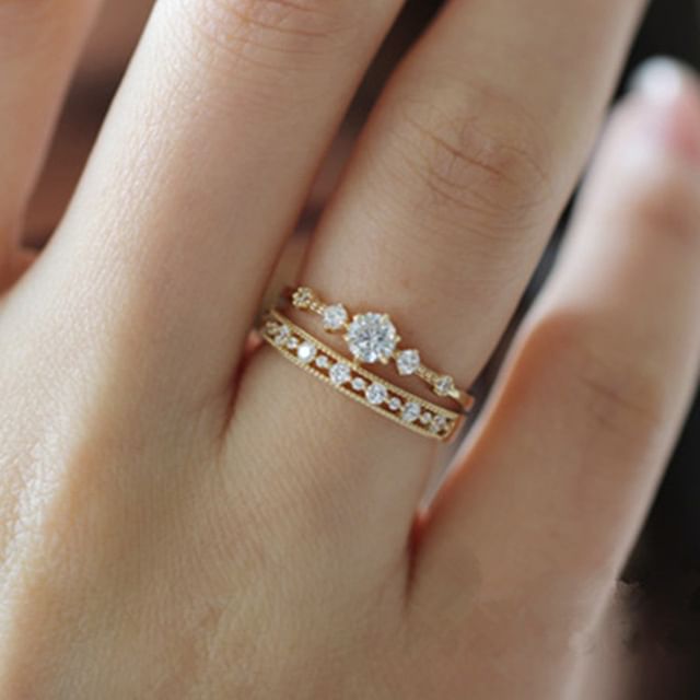 Seirios-Rhinestone Open Ring