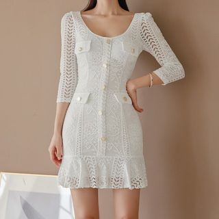 aurora lace mini dress