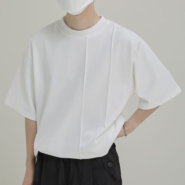 DAZO Studios-Short Sleeve Crew Neck Plain T-Shirt