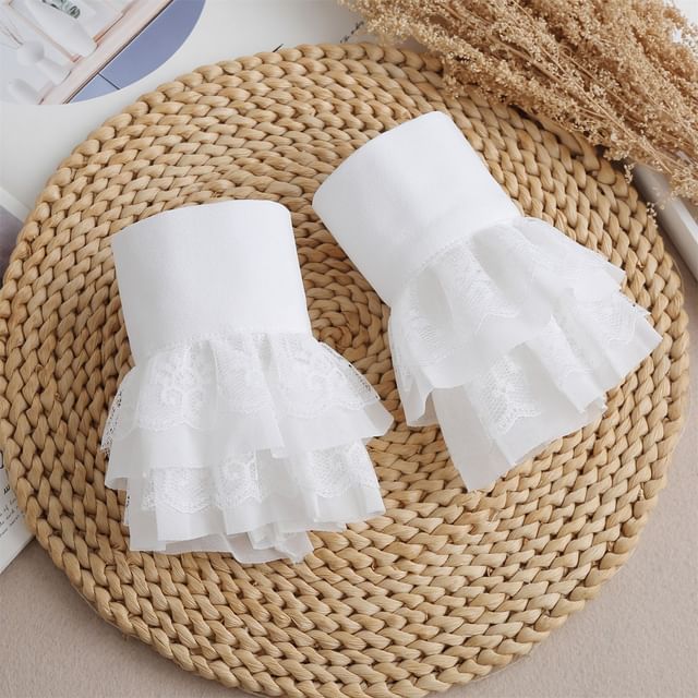 MIOW-Layered Lace Wrist Cuffs