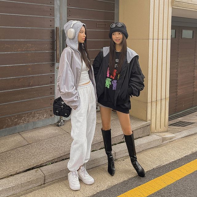 LIPHOP ShirredSleeve Hooded Flight Jacket YesStyle