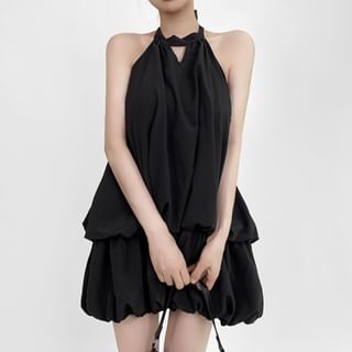 Girls Supply - Halter Neck Plain Bubble Mini Dress | YesStyle Girls Supply - Halter Neck Plain Bubble Mini Dress | YesStyle