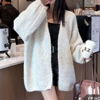 Beem-V-Neck Plain Cardigan