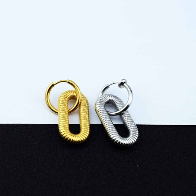 Juanitro-Hoop Drop Earring Clip On Earring