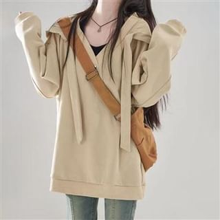 Everose-Plain Drawstring Hoodie