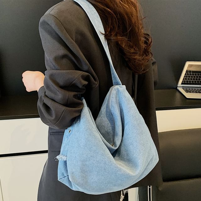 Melois-Canvas Plain Shoulder Bag