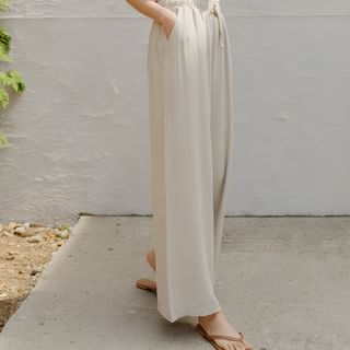 JUSTONE Drawcord Wide Linen Pants