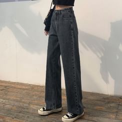 PERKARP - Washed Wide Leg Jeans