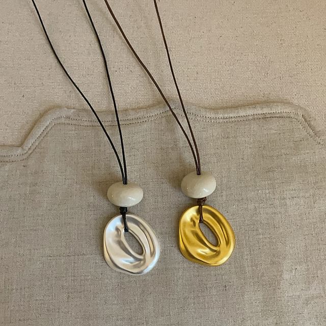 Panda Dama-Metal Pendant Cord Necklace