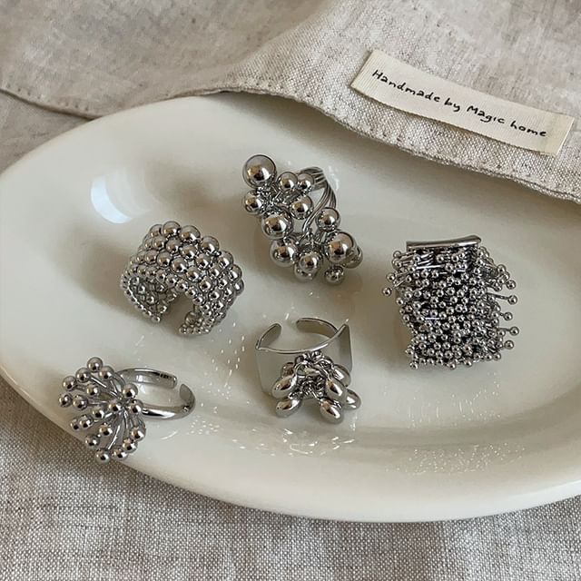 Panda Dama-Beaded Open Ring