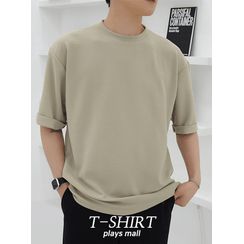 PLAYS - Rollup-Sleeve Drop-Shoulder T-Shirt