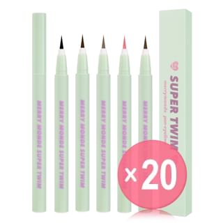 Merry monde - Super Twim Pen Eyeliner - 5 Types (x20) (Bulk Box)
