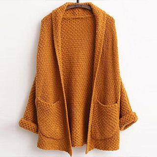 Waffle Knit Open Front Cardigan main image 1