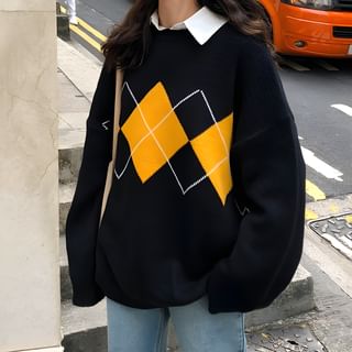 Rorah - Argyle Sweater | YesStyle