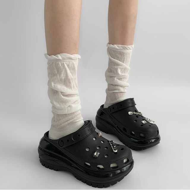 Desperim-Plain Sheer Socks