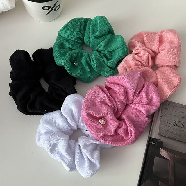 Sesori-Metal Disc Fabric Scrunchie