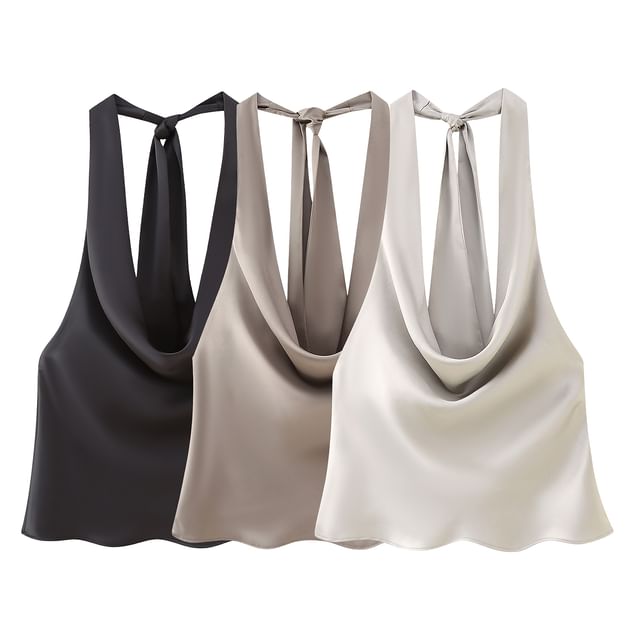 Magma-Halter Cowl Neck Camisole Top