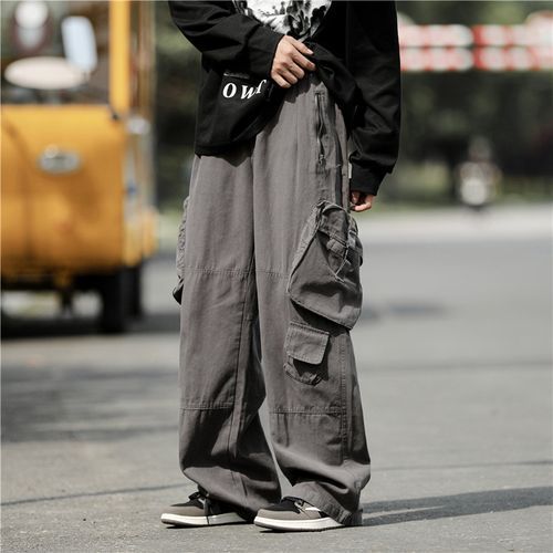 Baggy Cargo Joggers for Men Y2k Gothic Streetwear Wide Leg Cargo Pants with  Pockets (S,K58 Army Green) at Amazon Men's Clothing store