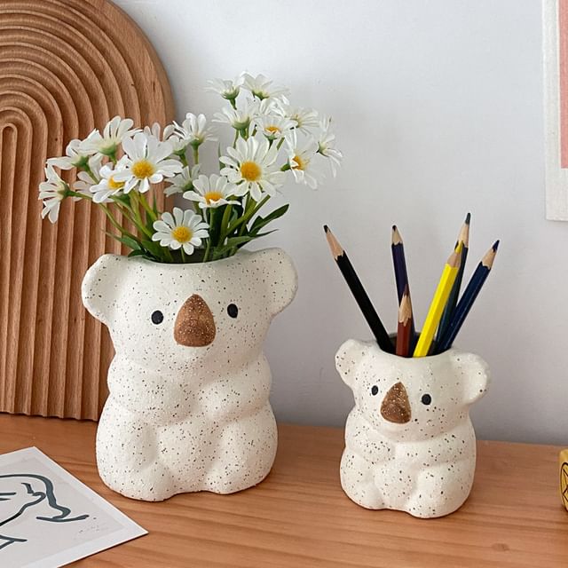 Archok-Koala Ceramic Gardening Pot Cutlery Holder