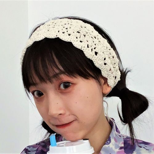 ★SCULPTOR★ Eyelet Knit Hairband Ivory SC25S615IV eyelet hairband — .nibgnus